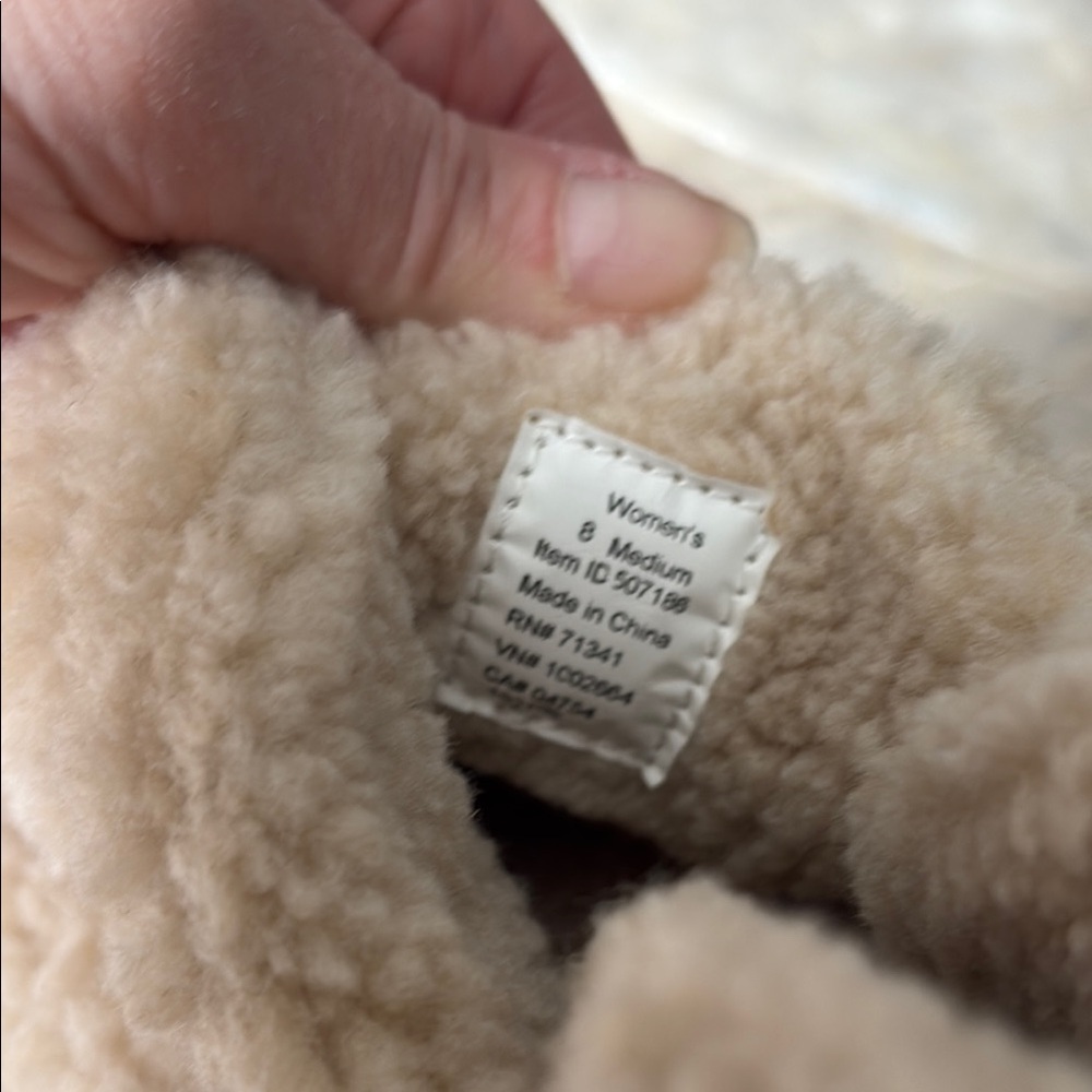 L.L. Bean Tan Sherpa Slippers - Picture 3 of 5